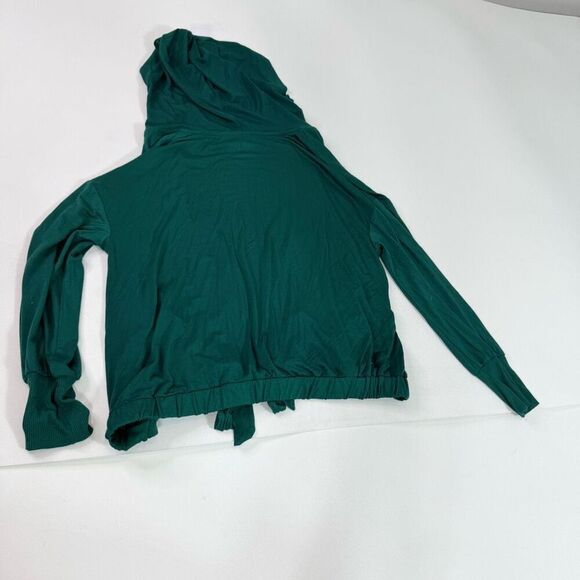 Torrid Sweater Womens 00 Green Super Soft Hooded Cardigan Open Front Long Sleeve - Picture 4 of 7